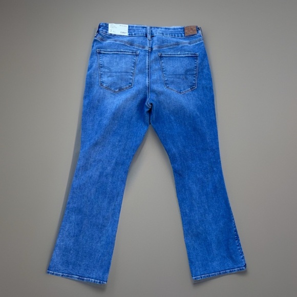 American Eagle High-Rise Skinny Kick Jeans Denim size 14 short NWT stretch - Picture 2 of 6